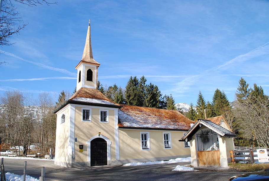ramsau, berchtesgaden, chapel, winter, upper bavaria, built structure HD wallpaper
