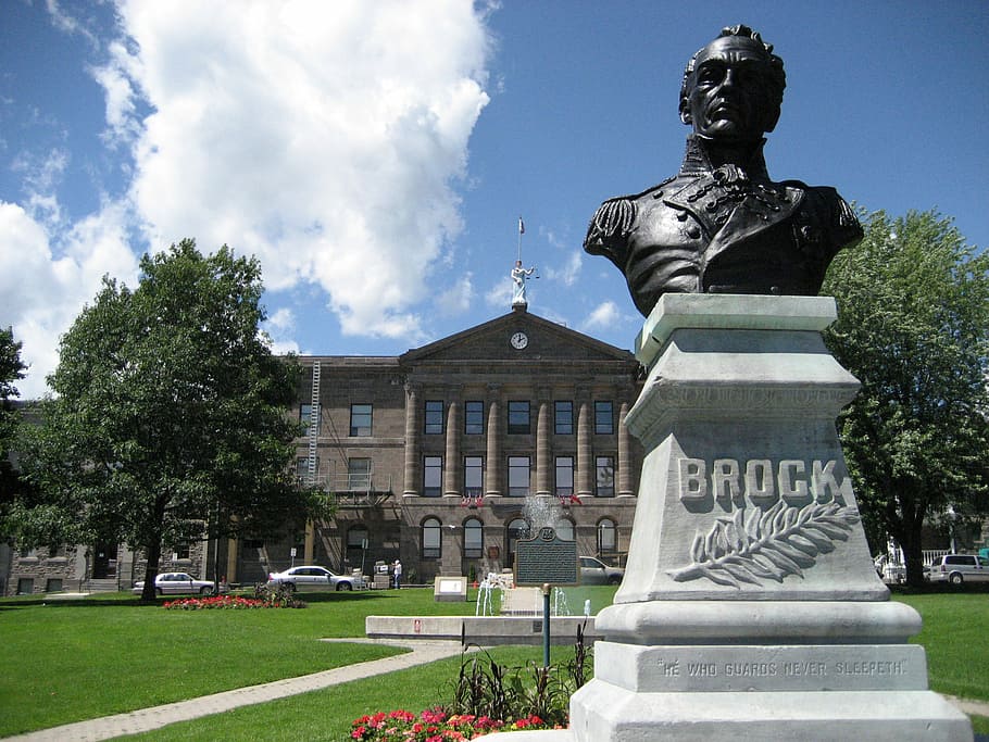 Statue of General Isaac Brock in Brockville, Ontario, Canada