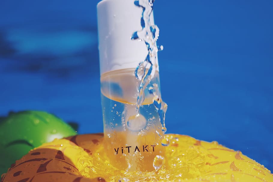 Vita KT illustration, drink, liquid, fruit, freshness, blue, water HD wallpaper