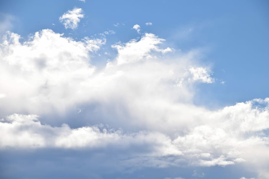 Blue Sky, White Clouds, Heaven, background, nature, weather HD wallpaper