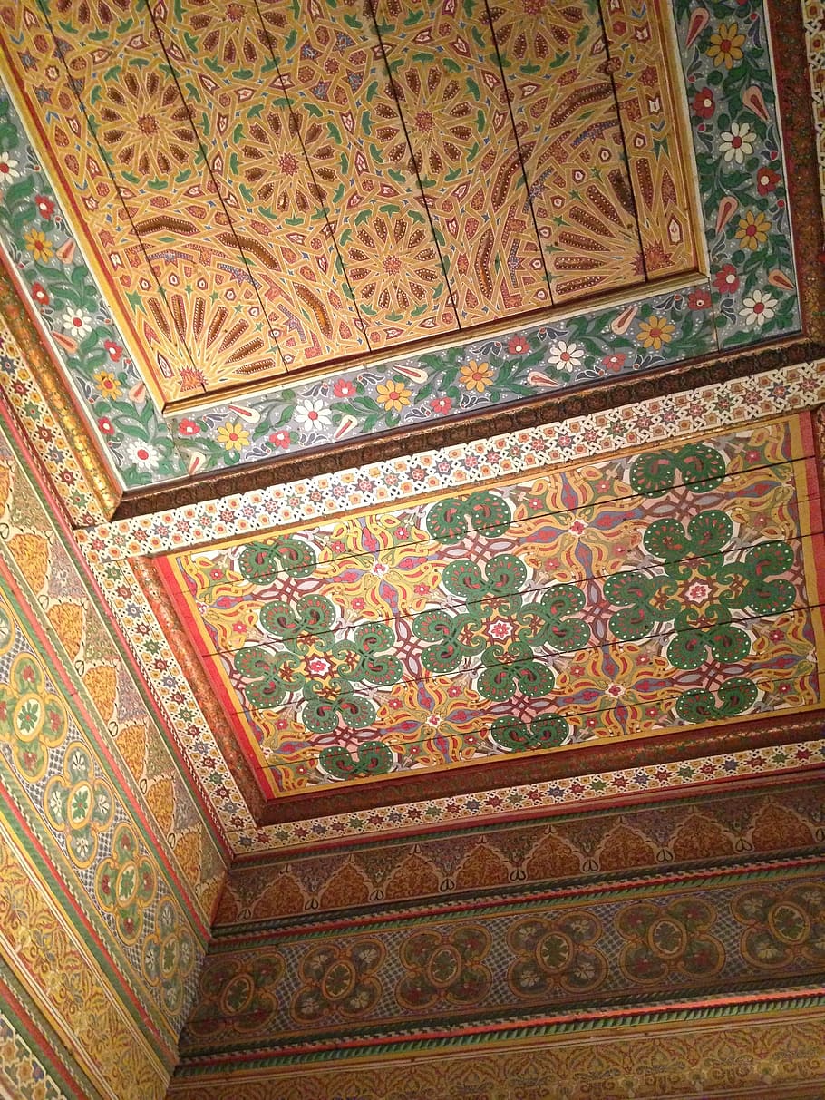 Morocco, Tiles, Ceiling, Colorful, patterns, mosaic, decoration HD wallpaper