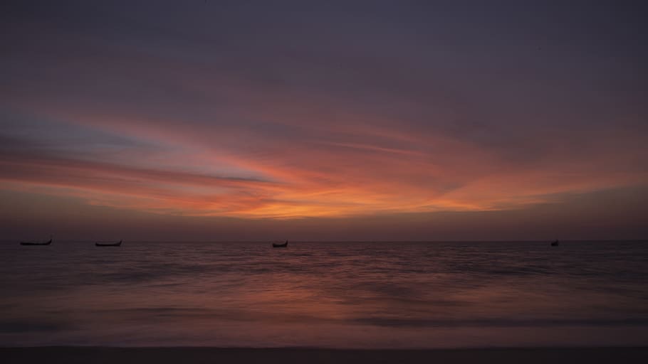 sunset, dusk, evening, dawn, sky, nature, outdoors, water, sea HD wallpaper