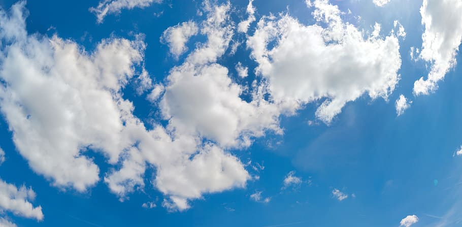 Sky, Cloud, Panorama, White, blue, landscape, nature, germany HD wallpaper
