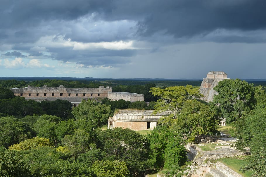 beige and gray house during daytime, Pyramid, Mexico, Maya, Architecture HD wallpaper