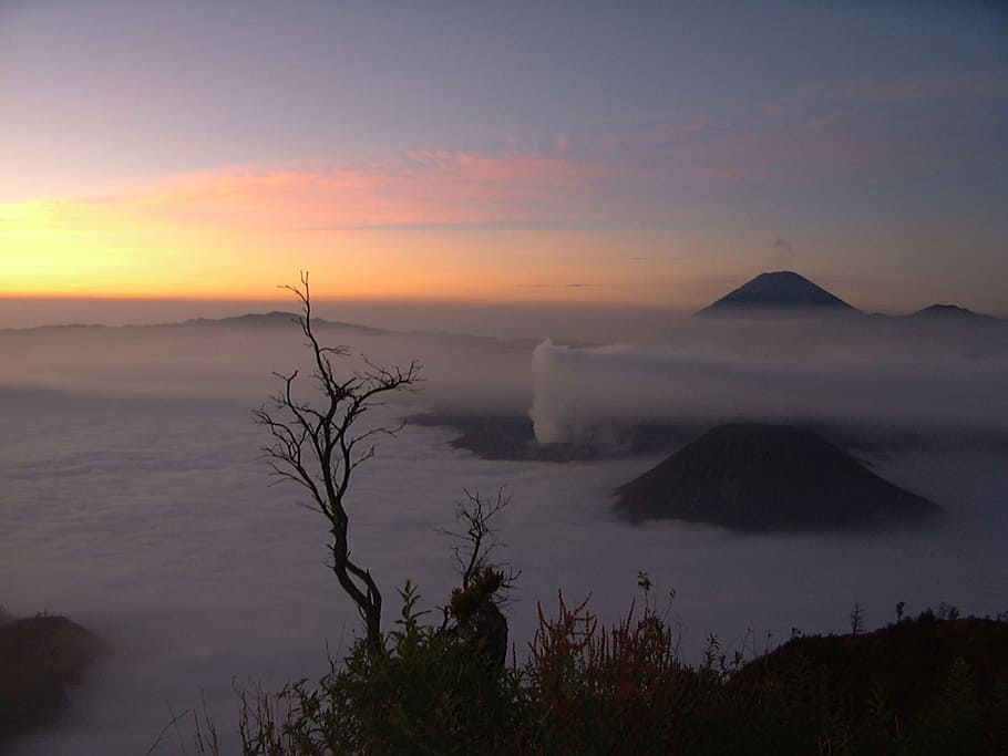 Sun, Sunset, Mount, Bromo, in, nature, scenics, sky, outdoors HD wallpaper