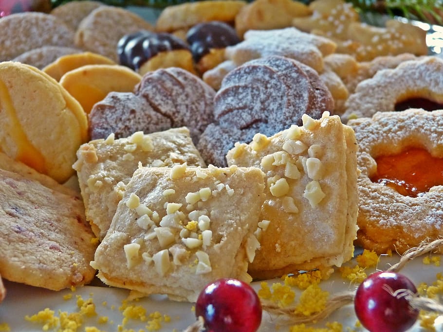 assorted cookies, christmas, advent, bake, christmas cookies HD wallpaper