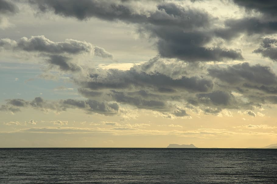 clouds, sky, landscape, sunset, beach, sea, cloud - sky, water HD wallpaper
