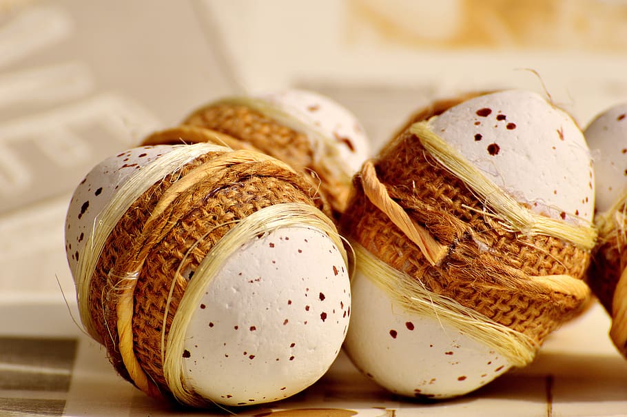 Egg, Polystyrene, Cord, Easter, decoration, bread, indoors HD wallpaper