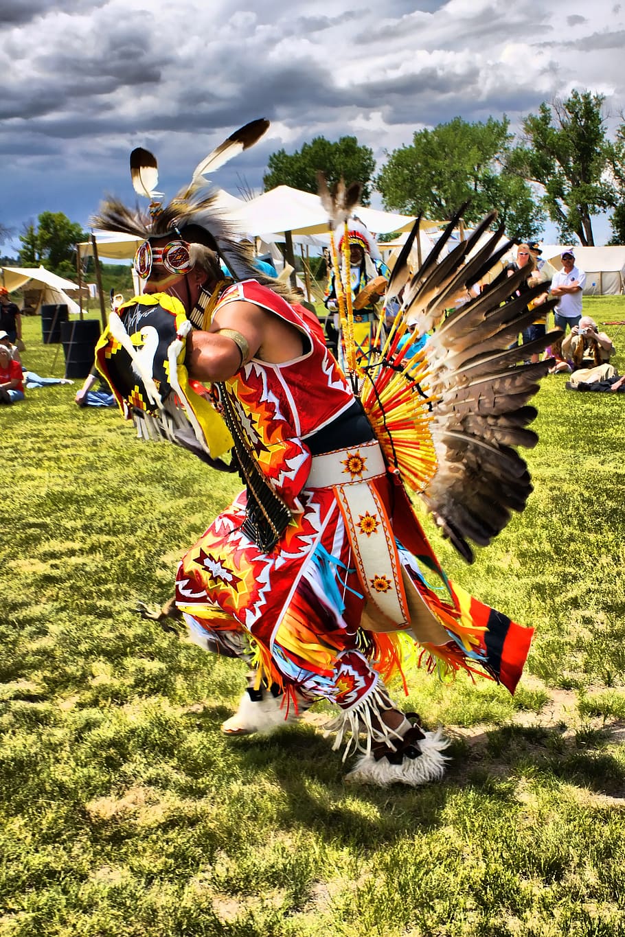 male native American dancing on grass field, Dance, Indian, Culture