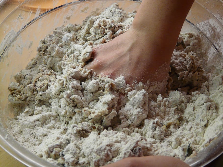 person touching cooking ingredient, bake, dough, knead, flour HD wallpaper