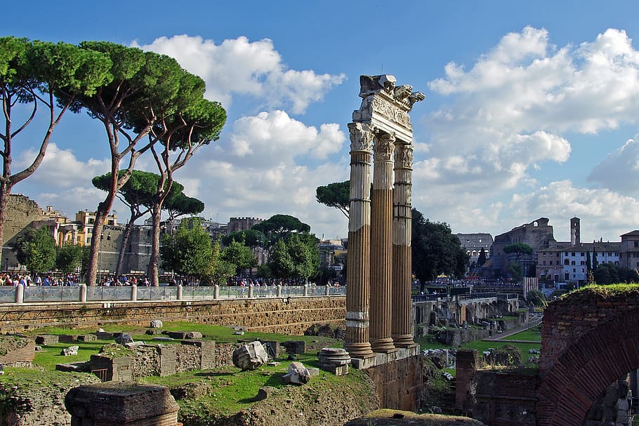 rome, fori imperiali, italy, archaeology, via dei fori imperiali, HD wallpaper