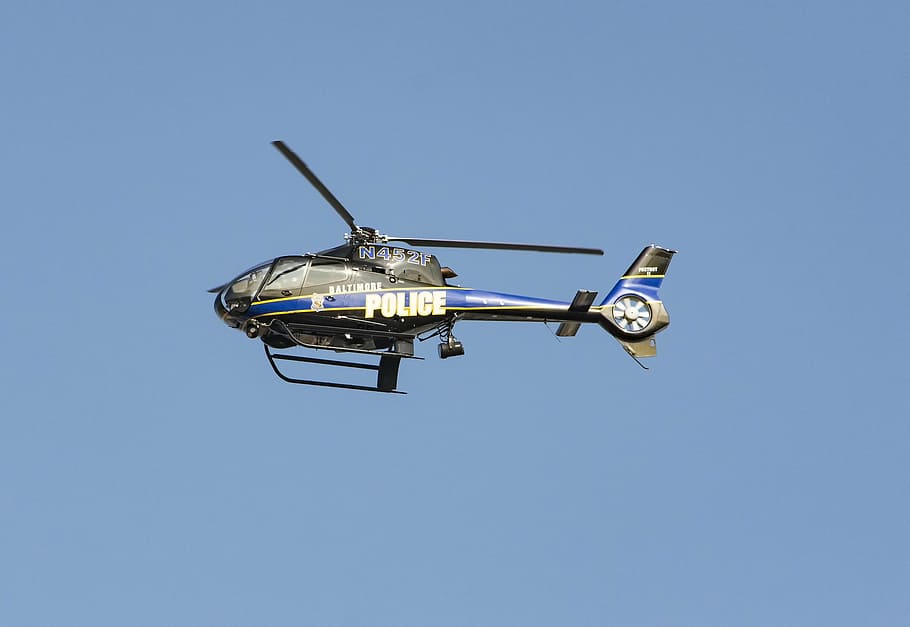baltimore, police, bpd, city, urban, helicopter, aircraft, sky, HD wallpaper