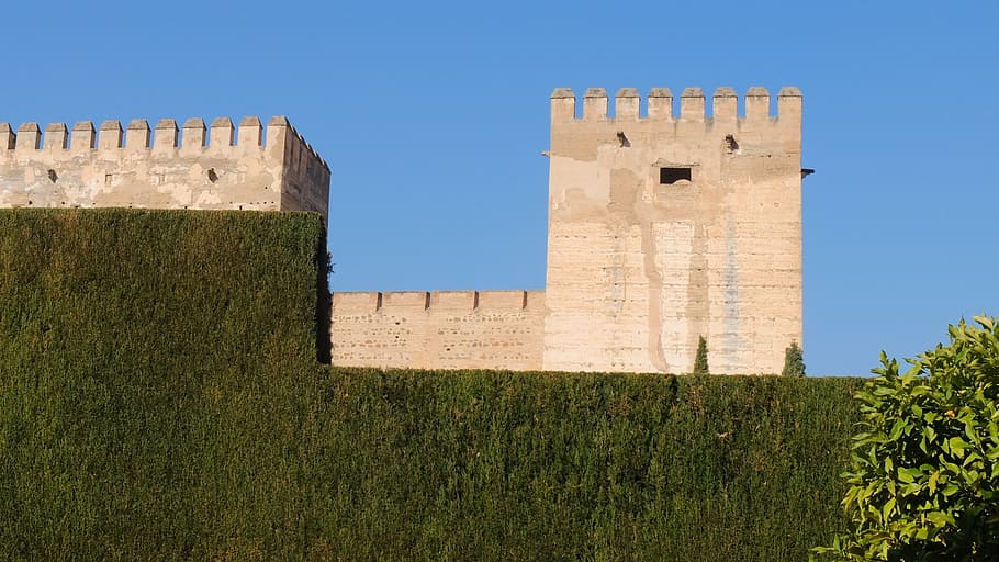 alhambra, light, castle, fort, architecture, tower, history HD wallpaper