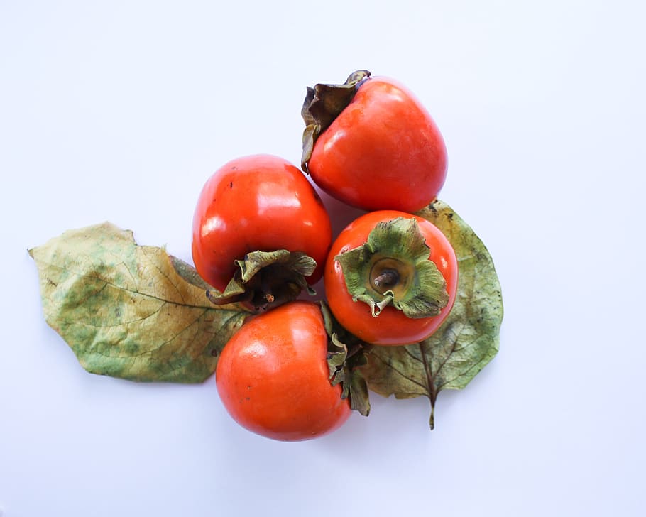 four red vegetables, Persimmon, Asian, Fruit, Orange, asian fruit HD wallpaper