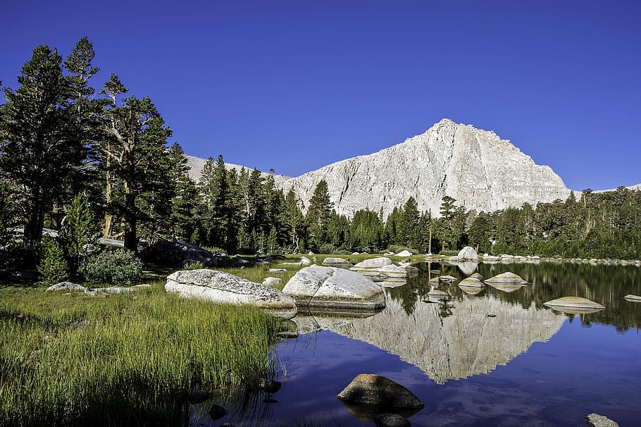 Landscape of Muir Lake in Sequoia National Park, California, photo