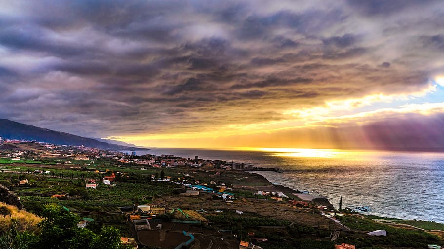 sunset, atlantic, clouds, sea, coast, nature, atlantic coast HD wallpaper