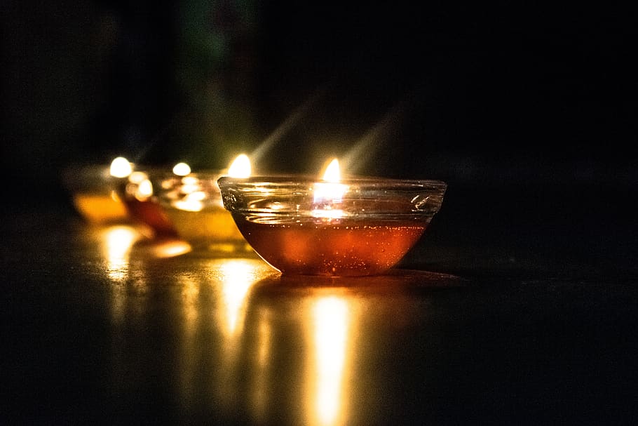 dark, flame, reflection, light, candle, celebration, decoration HD wallpaper