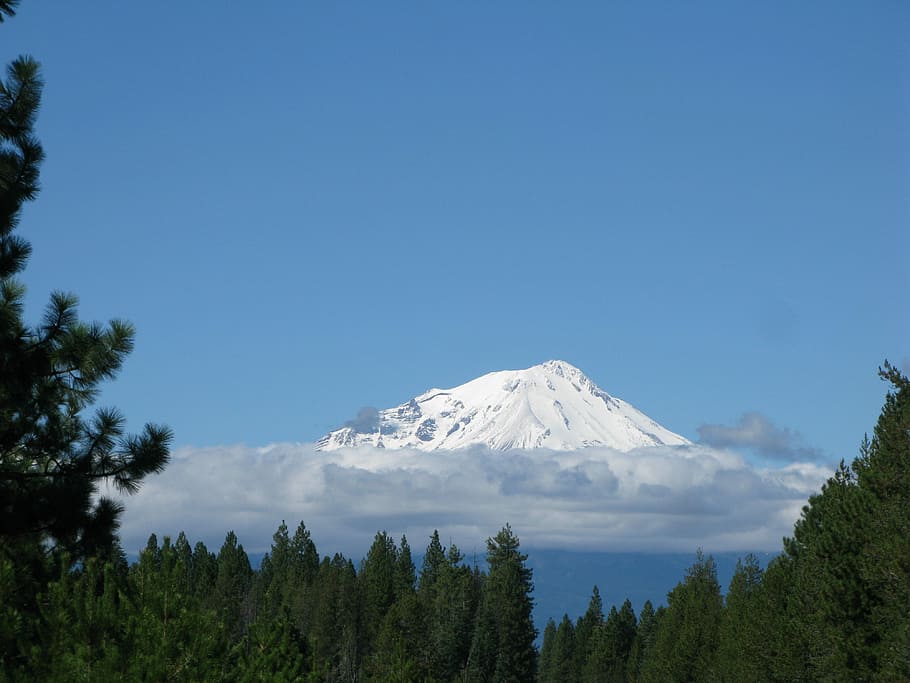 Mountain, Shasta, California, Nature, peak, cascade, usa, wilderness, HD wallpaper