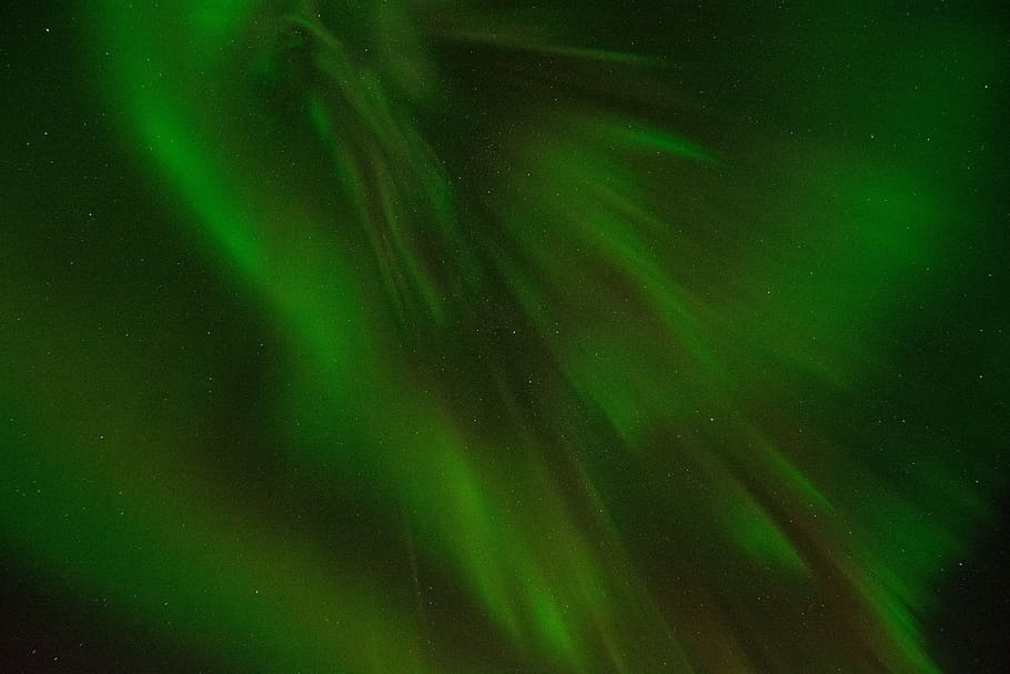 Green Color, aurora borealis, background, bright, colors, dark, HD wallpaper
