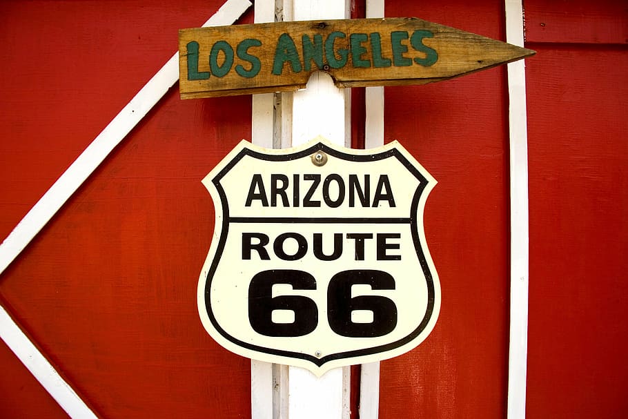 Arizona Route 66 signage, seligman, usa, carol m highsmith, america