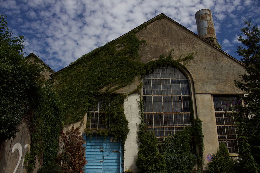 underground, sky, old, clouds, ruin, fireplace, dump, architecture HD wallpaper