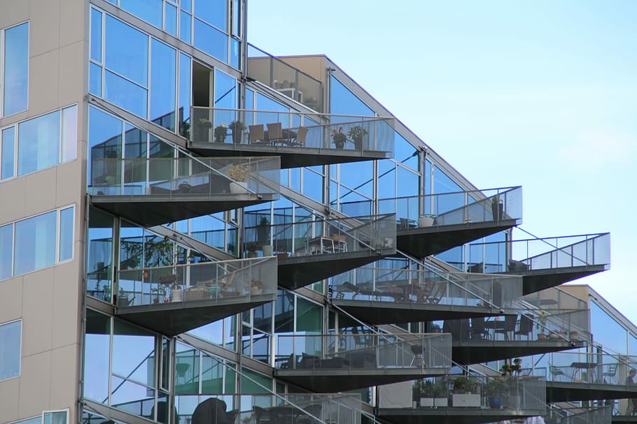Balcony, Architecture, Home, Facade, building, modern, live HD wallpaper