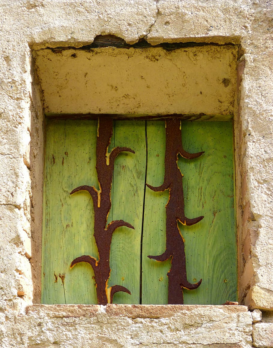 Window, Bars, Old, Iron, Iron, Wood, day, outdoors, built structure HD wallpaper
