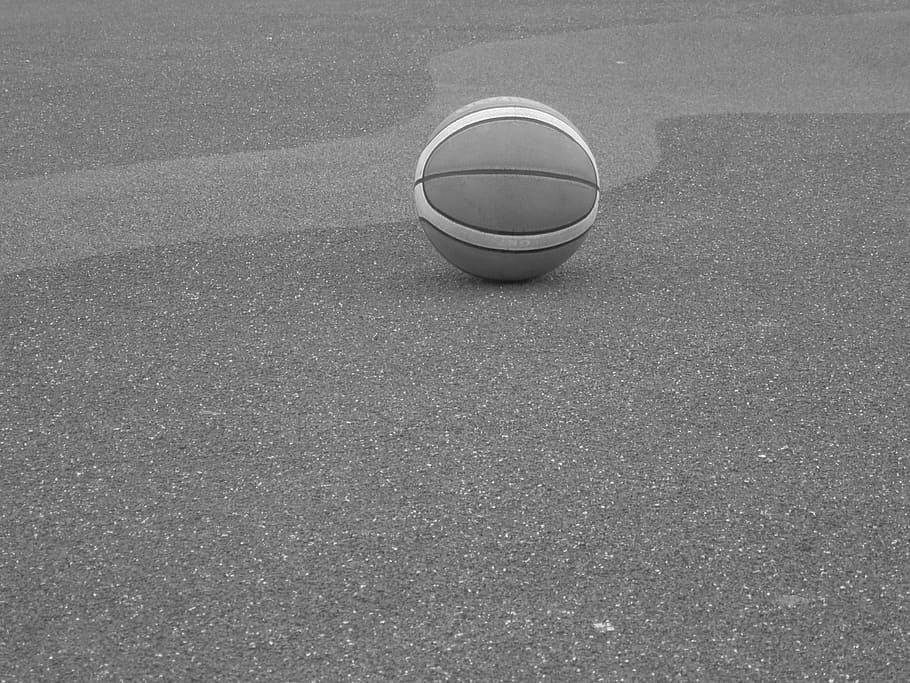 HD wallpaper: ball, basketball, black and white, game, solitude ...