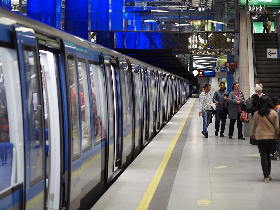 Metro, Munich, Traffic, blurred motion, railroad station platform HD wallpaper