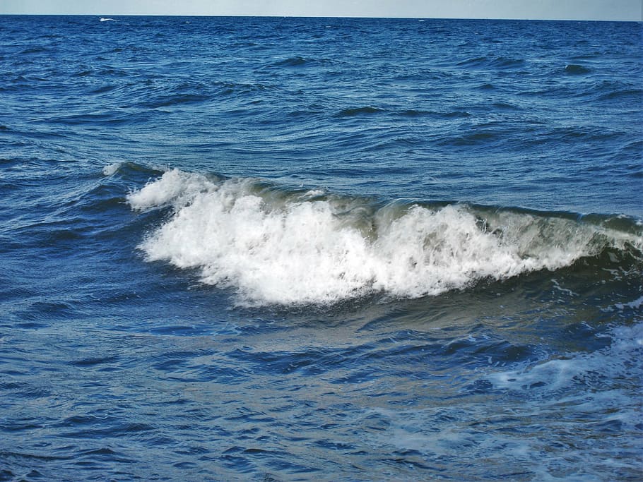 baltic wave, head, sea, blue, water, surf, ripple, wave motion HD wallpaper