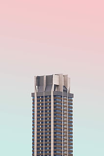 white and black high-rise building with glasses, architectural photography of building HD wallpaper