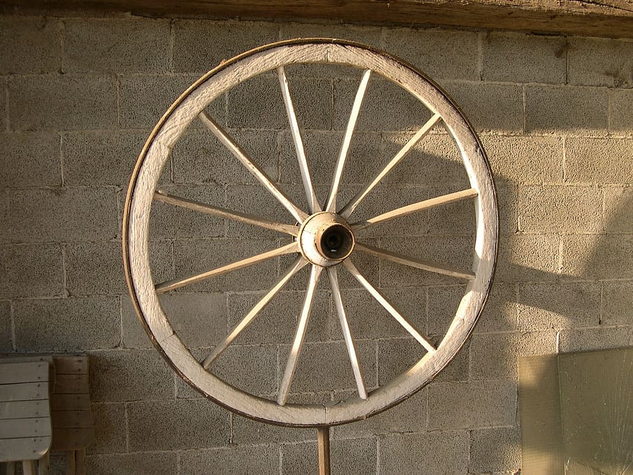 Wagon Wheel, Spokes, Wood, antique, old, old-fashioned, day, HD wallpaper