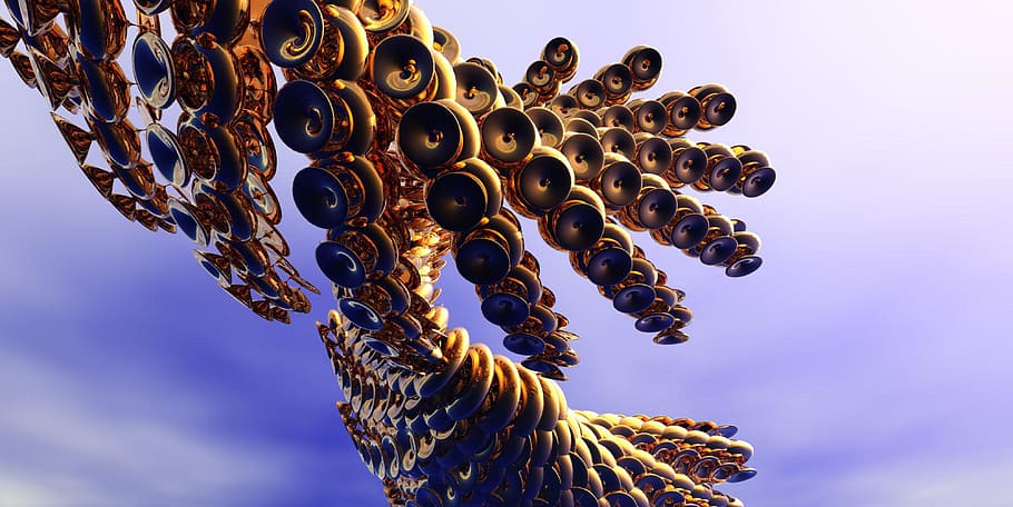 computer, graphic, abstract, gold, computer graphics, 3d, 3 dimensional HD wallpaper