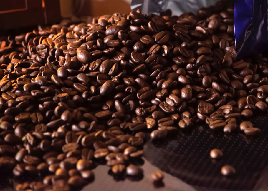 Coffee beans, brown, ingredient, roasted, caffeine, drink, coffee - Drink, HD wallpaper