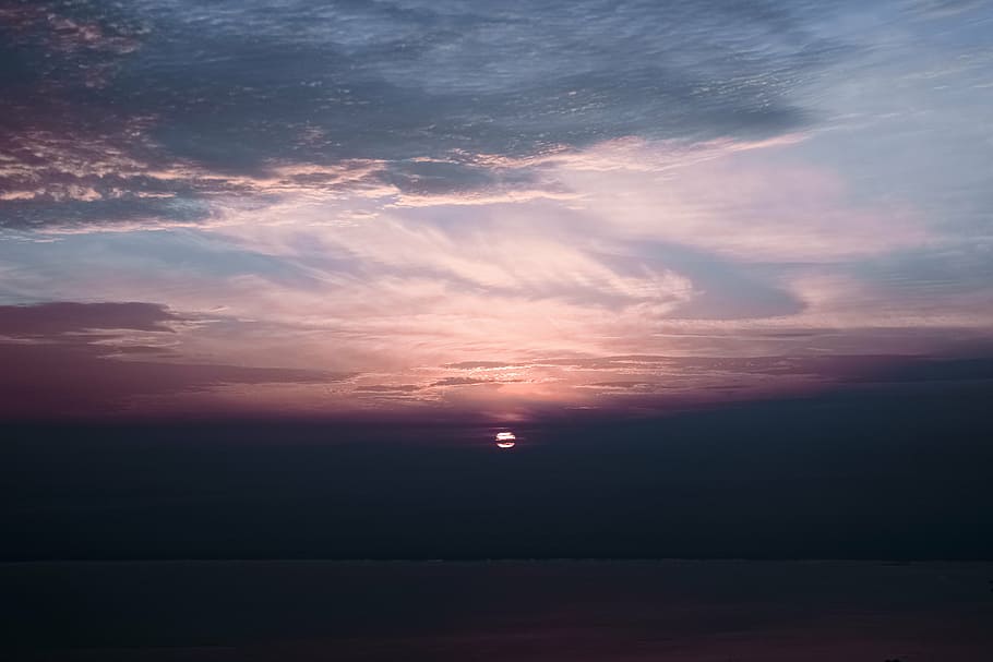 clouds, dawn, dusk, nature, ocean, outdoors, scenic, sea, sky HD wallpaper