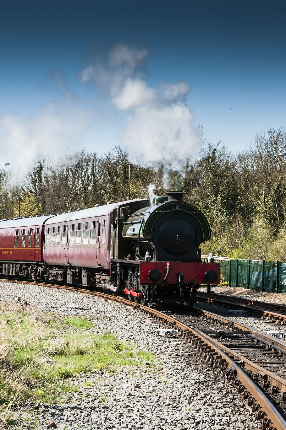 Steam Train, Outdoors, locomotive, travel, railroad, transportation HD wallpaper