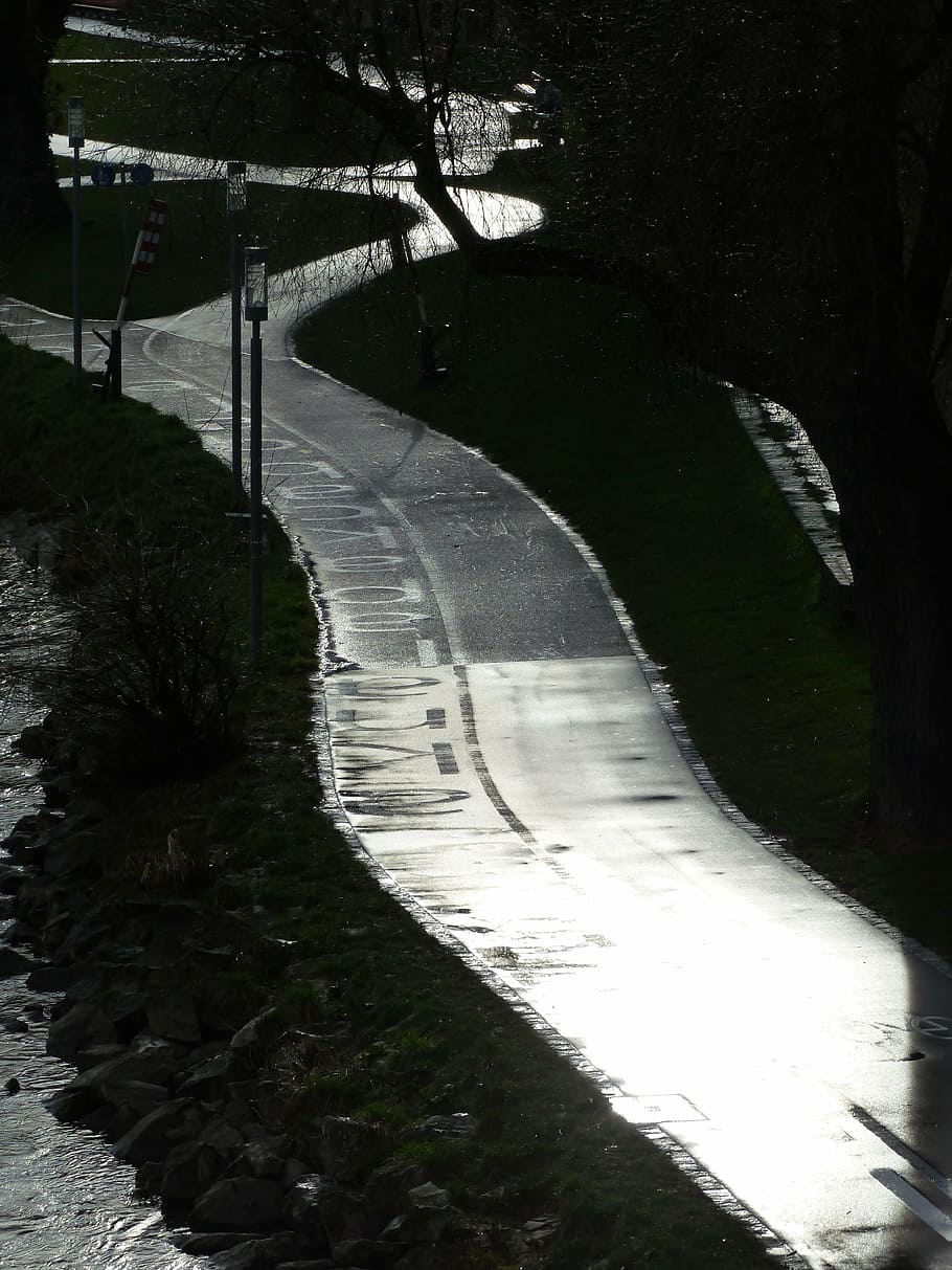 pedestrian, cycle path, cycle path network, streets, road network HD wallpaper