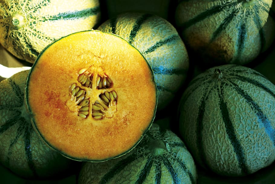melons, fruits, pulp, eat, juicy, ripe, market stall, food and drink HD wallpaper