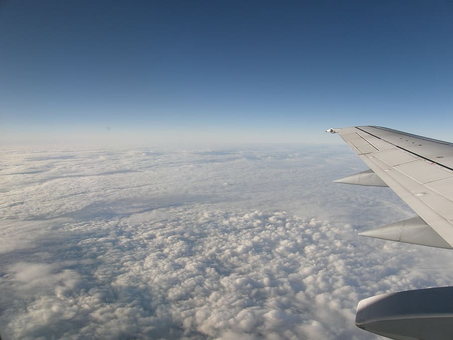 HD wallpaper: sky, clouds, fly, jet, blue, aeroplane, air vehicle ...