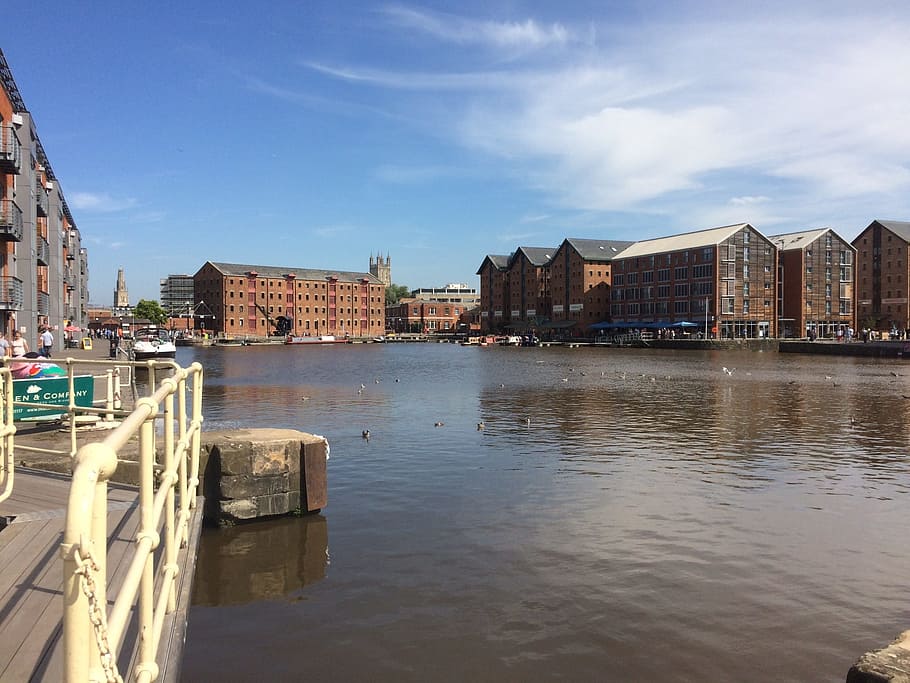 gloucester, docks, england, warehouse, architecture, britain HD wallpaper
