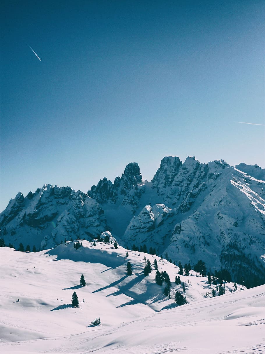 dolomites, mountain, winter, snow, landscape, cold temperature HD wallpaper