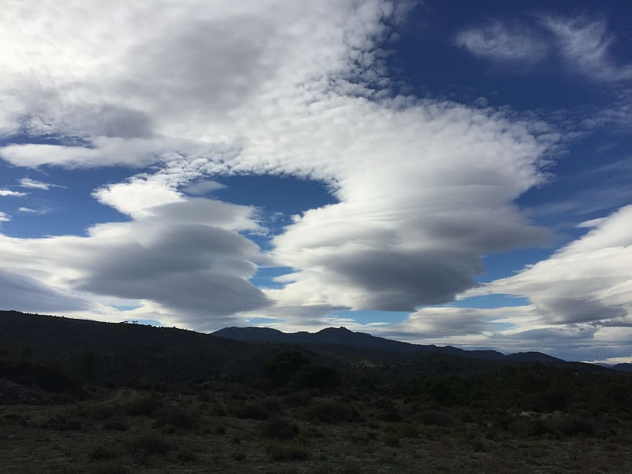 sky, blue, clouds, blue sky, nature, wind, cloud - sky, beauty in nature HD wallpaper