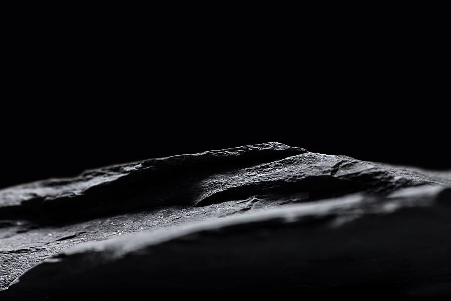 black stone closeup photography, grayscale, textile, rock, dark HD wallpaper