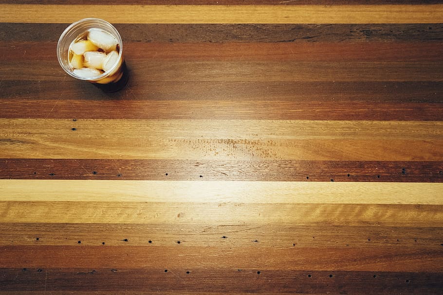 disposable cup on brown wooden flooring, beverage, table, drink HD wallpaper