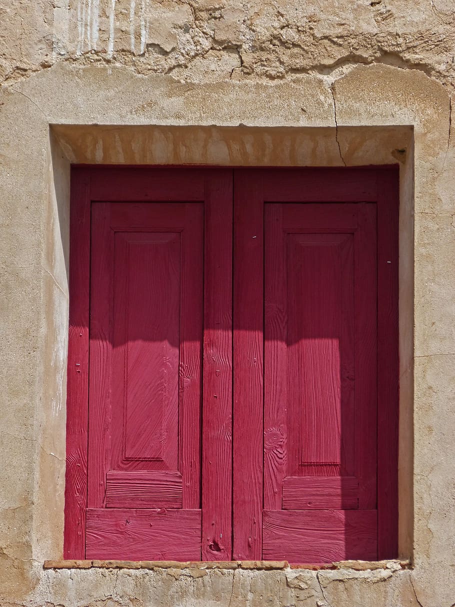 Wood, Old, Little Window, red, door, entrance, architecture HD wallpaper