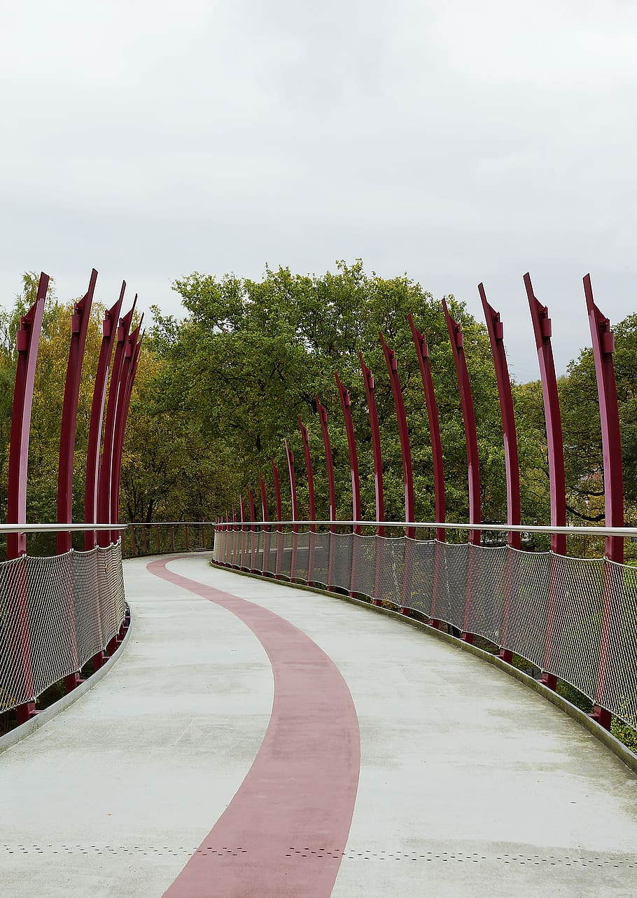 Dump, Bridge, dump hoheward, halde art, metal, no people, tree HD wallpaper