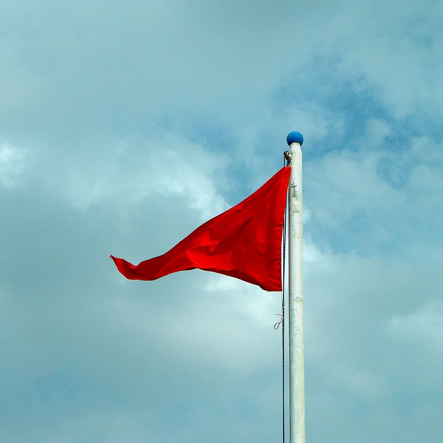 flag, danger, red, report, color, colors, sky, symbol, cloud - sky HD wallpaper