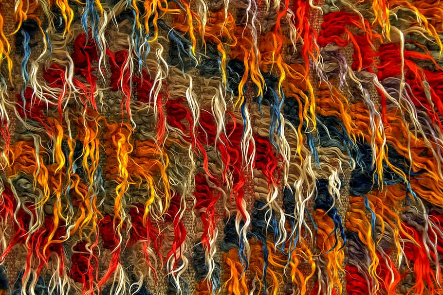 HD wallpaper: red, orange, and brown textile, handcraft, tapestry, art 