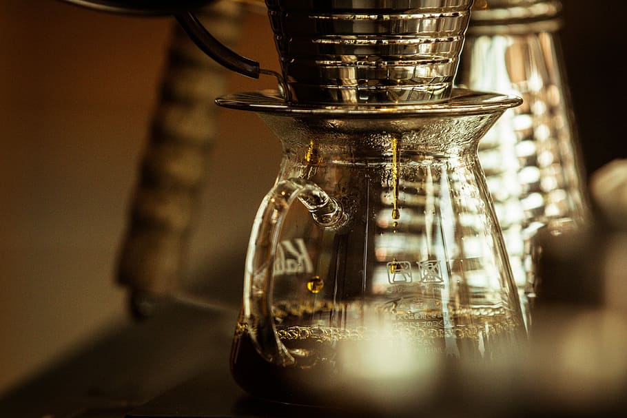 Brewing coffee, cafe, coffee bar, coffee brewing, drink, drip station HD wallpaper