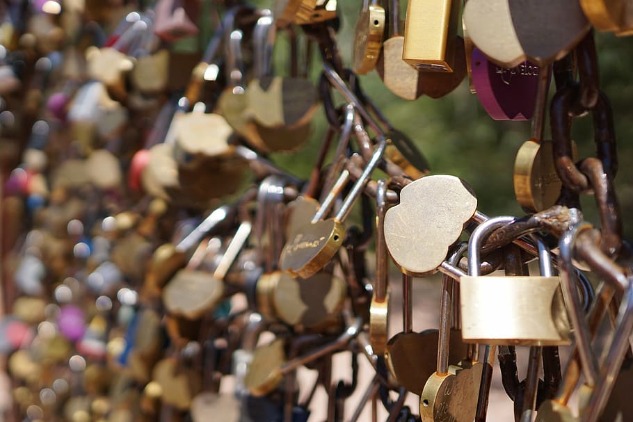 close, padlock, love, hanging, metal, no people, close-up, security HD wallpaper